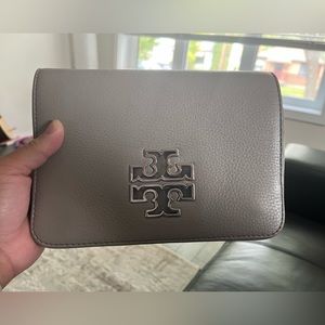 Authentic Gray Tory Burch Crossbody Bag
